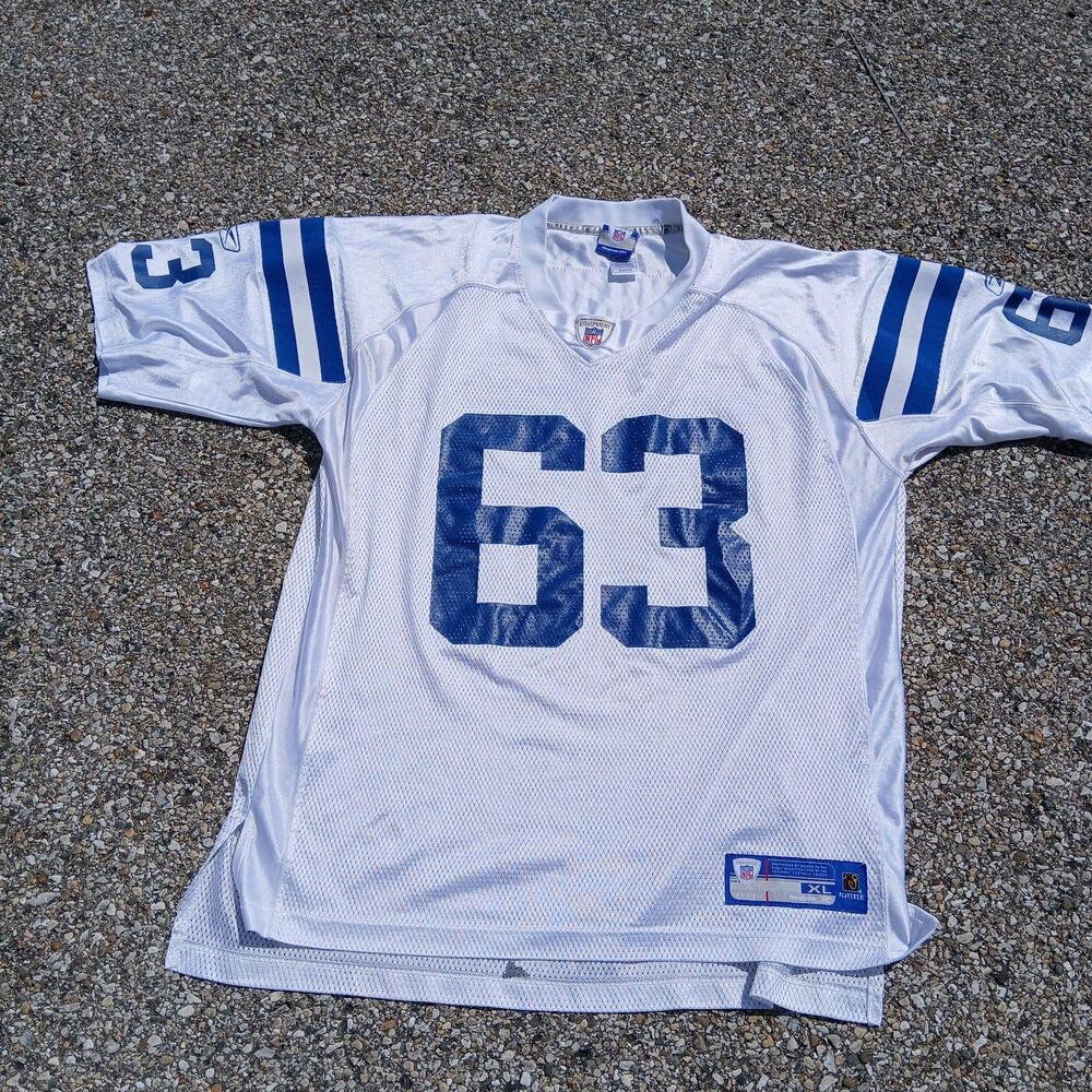 Indianapolis Colts Jersey Mens XL White NFL Football Jeff Saturday 63 Reebok